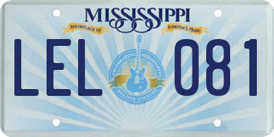 MS license plate LEL081