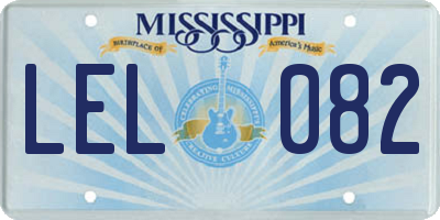 MS license plate LEL082