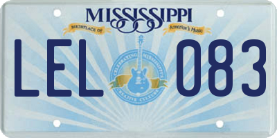 MS license plate LEL083