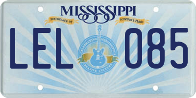 MS license plate LEL085