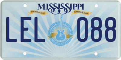 MS license plate LEL088