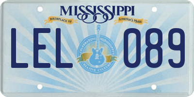 MS license plate LEL089