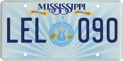MS license plate LEL090