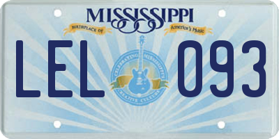 MS license plate LEL093