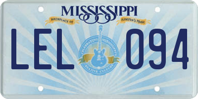 MS license plate LEL094