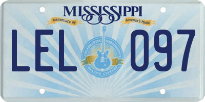 MS license plate LEL097