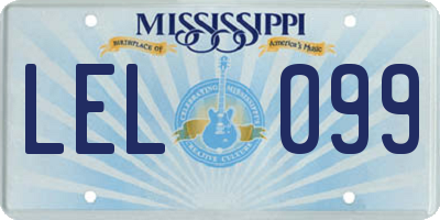 MS license plate LEL099