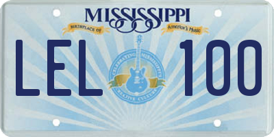 MS license plate LEL100