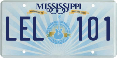 MS license plate LEL101