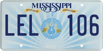 MS license plate LEL106