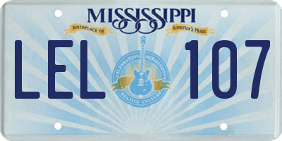 MS license plate LEL107
