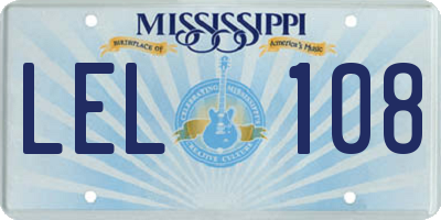 MS license plate LEL108