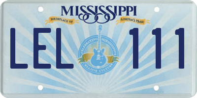 MS license plate LEL111