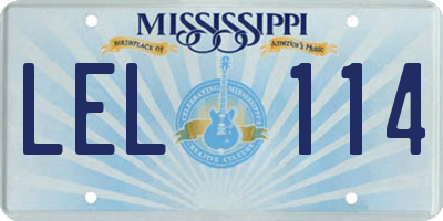 MS license plate LEL114