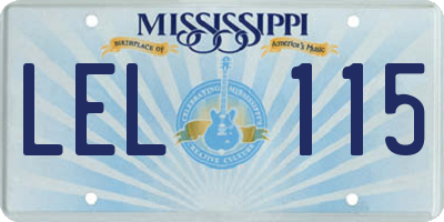 MS license plate LEL115