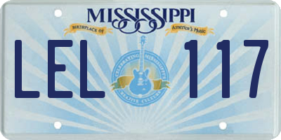 MS license plate LEL117
