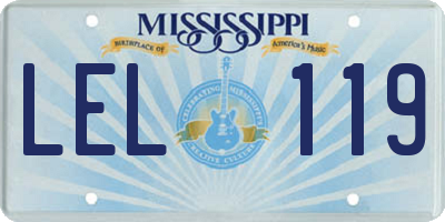 MS license plate LEL119