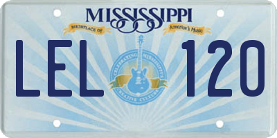 MS license plate LEL120