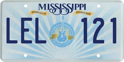 MS license plate LEL121