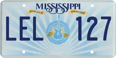MS license plate LEL127