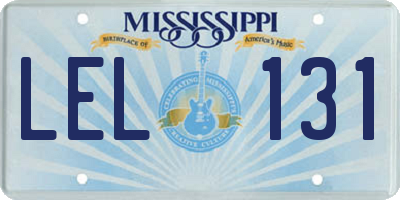 MS license plate LEL131