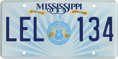 MS license plate LEL134