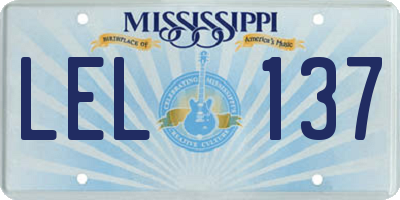 MS license plate LEL137
