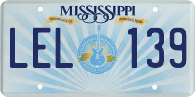 MS license plate LEL139