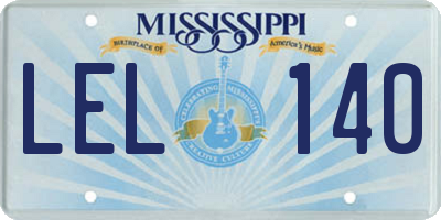 MS license plate LEL140