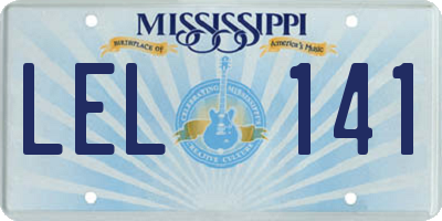 MS license plate LEL141