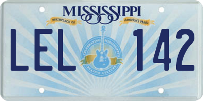 MS license plate LEL142