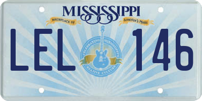 MS license plate LEL146