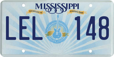 MS license plate LEL148