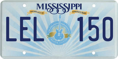 MS license plate LEL150