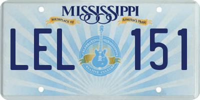 MS license plate LEL151