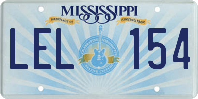 MS license plate LEL154