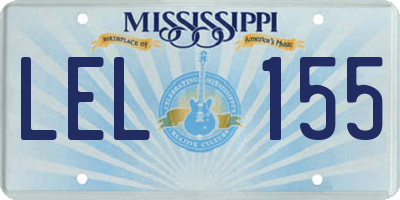 MS license plate LEL155