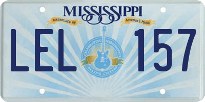 MS license plate LEL157