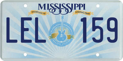 MS license plate LEL159