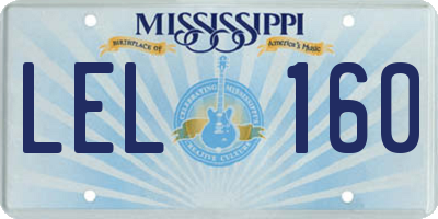 MS license plate LEL160