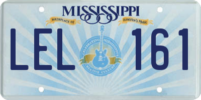 MS license plate LEL161