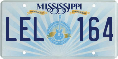 MS license plate LEL164