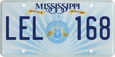 MS license plate LEL168