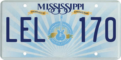 MS license plate LEL170