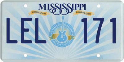 MS license plate LEL171