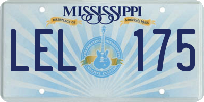 MS license plate LEL175