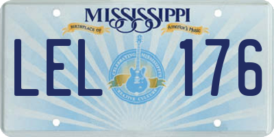 MS license plate LEL176