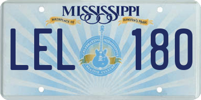 MS license plate LEL180