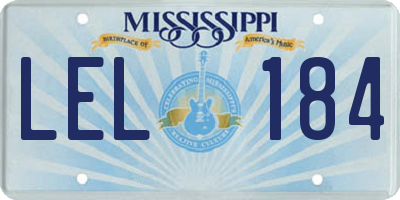 MS license plate LEL184