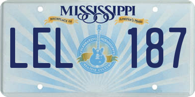 MS license plate LEL187